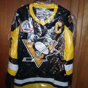 (Free Shipping)Mario lemieux .1992 Stanley cup final. champion.size L
